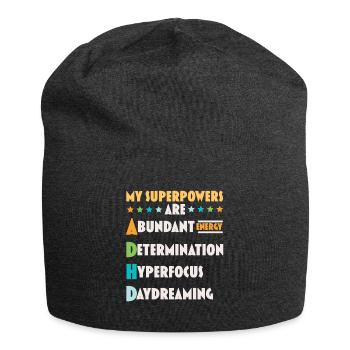 My superpowers are ADHD Thinking Differently - Jersey Beanie - charcoal grey - Front