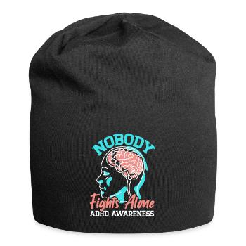 No one fights alone ADHD consciousness Neurodivers - Jersey Beanie - black - Front