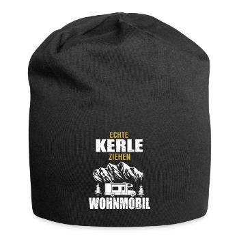 Wohnmobil Camping Zubehör - Jersey-Beanie - Schwarz - Vorne