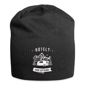Wohnmobil Camping Zubehör - Jersey-Beanie - Schwarz - Vorne