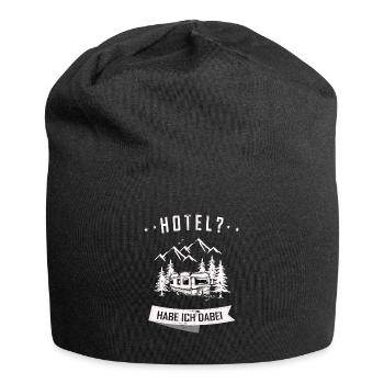 Wohnmobil Camping Zubehör - Jersey-Beanie - Schwarz - Vorne