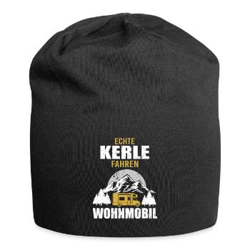 Wohnmobil Camping Zubehör - Jersey-Beanie - Schwarz - Vorne