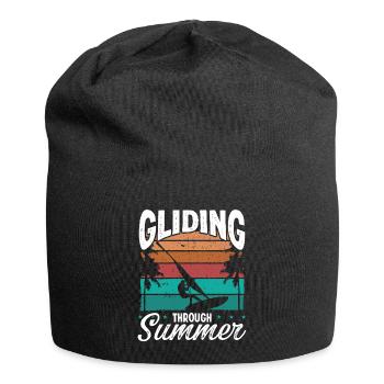 Windsurfing Board Gliding Summer Windsurfer - Jersey Beanie - black - Front