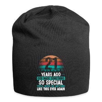 21 Birthday God made something special 21 Year Old - Jersey-Beanie - Schwarz - Vorne