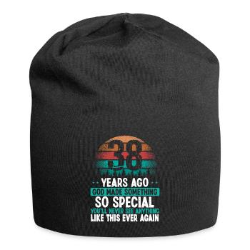 38 Birthday God made something special 38 Year Old - Jersey-Beanie - Schwarz - Vorne