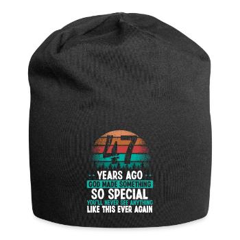 47 Birthday God made something special 47 Year Old - Jersey-Beanie - Schwarz - Vorne