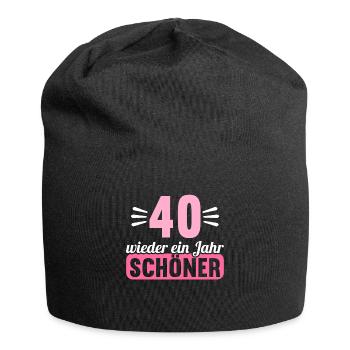 40 Jahre wieder ein Jahr schöner 40 Geburtstag - Jersey-Beanie - Schwarz - Vorne