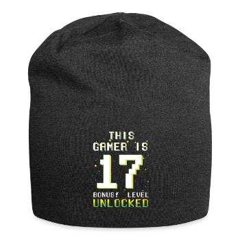 This Gamer Video Game Lover Gamer Age 17 - Jersey Beanie - charcoal grey - Front