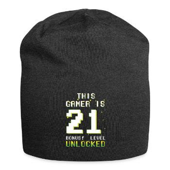 This Gamer Video Game Lover Gamer Age 21 - Jersey Beanie - charcoal grey - Front