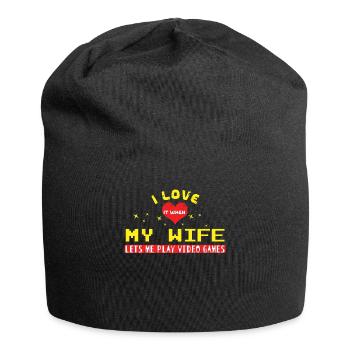 I Love When My Wife Play Video Game Lover Gaming - Jersey-Beanie - Schwarz - Vorne