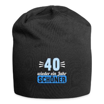 40 Jahre wieder ein Jahr schöner 40 Geburtstag - Jersey-Beanie - Schwarz - Vorne