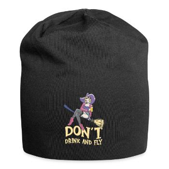 Witch Halloween Party Motif Don't Drink And Fly - Jersey Beanie - black - Front
