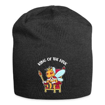 King Of The Hive Bienen Geschenk - Jersey-Beanie - Anthrazit - Vorne