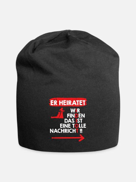 Der Idiot heiratet Bräutigam Junggesellenabschied - Jersey-Beanie - Schwarz