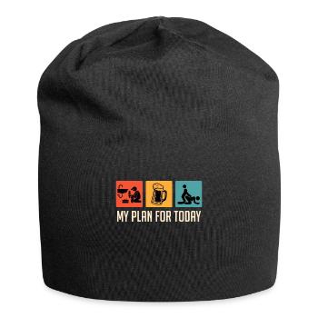 Plumber Men Profession Plan for Today Beer and Woman - Jersey Beanie - black - Front