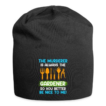 Sois gentil avec moi L’assassin est toujours le jardinier - Bonnet en jersey - noir - Devant