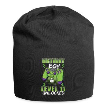 Gamer Boy Video Game Lover Age 11 Unlocked - Jersey-Beanie - Schwarz - Vorne