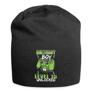Gamer Boy Video Game Lover Age 15 Unlocked - Jersey Beanie - black - Front