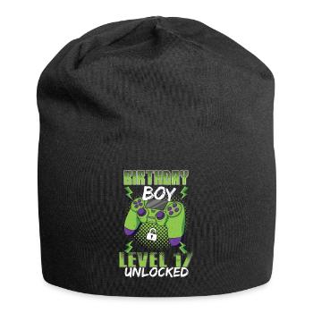 Gamer Boy Video Game Lover Age 17 Unlocked - Jersey Beanie - black - Front