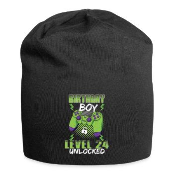 Gamer Boy Video Game Lover Age 24 Unlocked - Jersey Beanie - black - Front