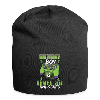 Gamer Boy Video Game Lover Age 30 Unlocked - Jersey-Beanie - Schwarz - Vorne