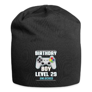 Gamer Boy Video Game Lover Age 29 Level Unlocked - Jersey Beanie - black - Front