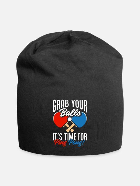 Fun Tafeltennis Cadeau - Jersey-Beanie - zwart