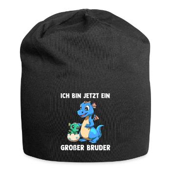 Drachen Großer Bruder - Ich bin jetzt ein Großer - Jersey-Beanie - Schwarz - Vorne