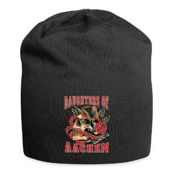 Aachen Power-Frau daughters of Aachen Retro Blumen - Jersey-Beanie - Schwarz - Vorne