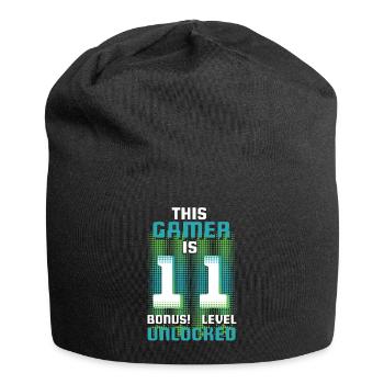 This Gamer Is Video Game Lover Gamer Age 11 - Jersey Beanie - black - Front