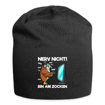 Nerve not am at gaming gaming owl - Jersey Beanie - black - Front
