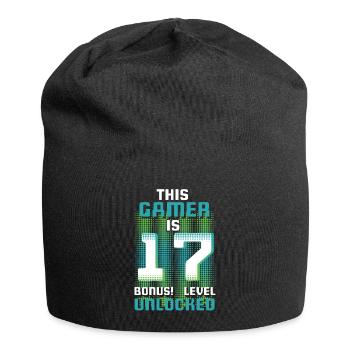 This Gamer Is Video Game Lover Gamer Age 17 - Jersey Beanie - black - Front