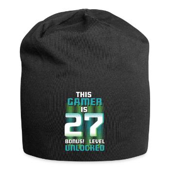 Ce joueur est un amateur de jeux vidéo Gamer Age 27 - Bonnet en jersey - noir - Devant