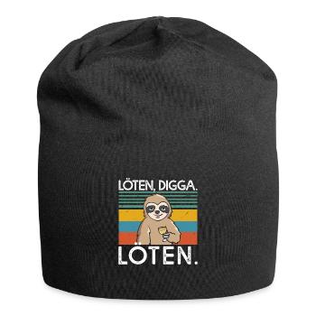 Soldering Digga Soldering Wine Drinker Wine Sloth - Jersey Beanie - black - Front