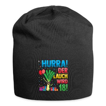 Hurra der Lauch wird 18 - Jersey-Beanie - Schwarz - Vorne