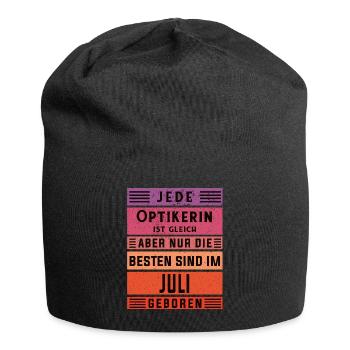 Optikerin Geburtstag Juli geboren Handwerker - Jersey-Beanie - Schwarz - Vorne