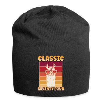 LLama Classic Number 74 Born in 1974 Turning 74 - Jersey Beanie - black - Front