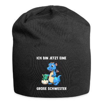 Drachen Große Schwester - Ich bin jetzt ein Große - Jersey-Beanie - Schwarz - Vorne
