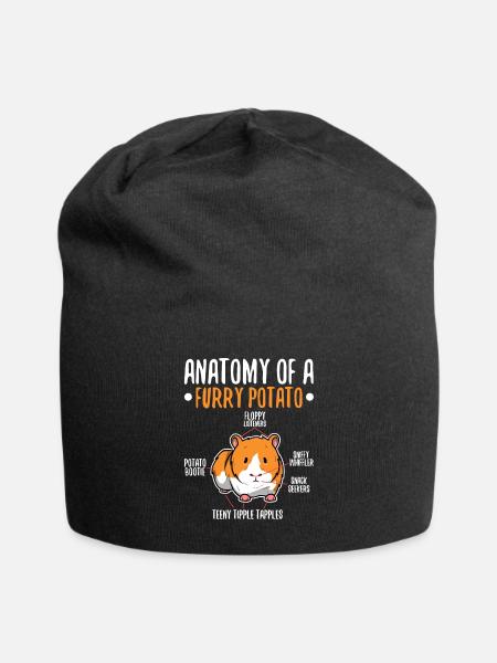 Anatomy Of A Furry Potato - Jersey Beanie - black