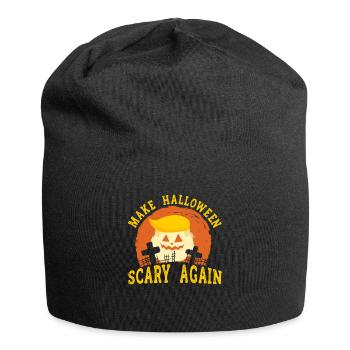 Halloween Abstimmung Politischer Kürbis Wähler - Jersey-Beanie - Schwarz - Vorne