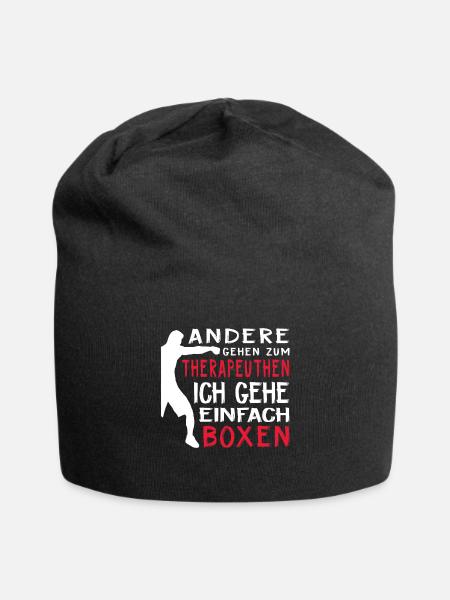Lustiger Boxer Therapeut Boxer Sport Spruch - Jersey-Beanie - Schwarz