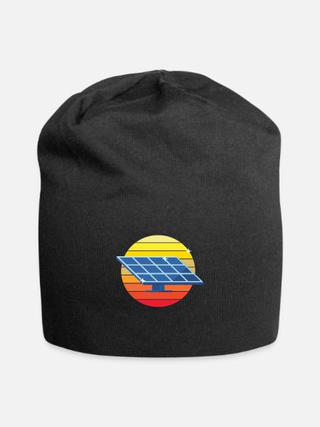 Solar Retro Photovoltaik - Jersey-Beanie - Schwarz