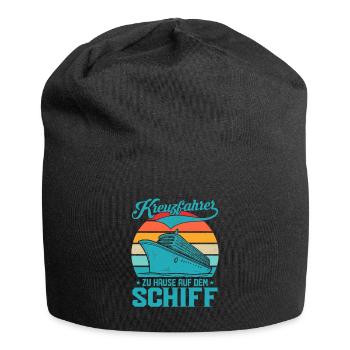 Kreuzfahrer zu Hause auf dem Schiff Kreuzfahrt Ur - Jersey-Beanie - Schwarz - Vorne