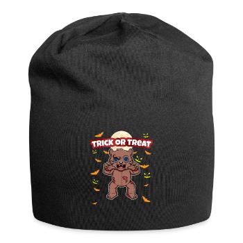 Trick Or Treat Scary Creepy Halloween Monster - Jersey Beanie - black - Front