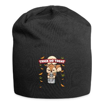 Trick Or Treat Scary Creepy Halloween Monster - Jersey Beanie - black - Front