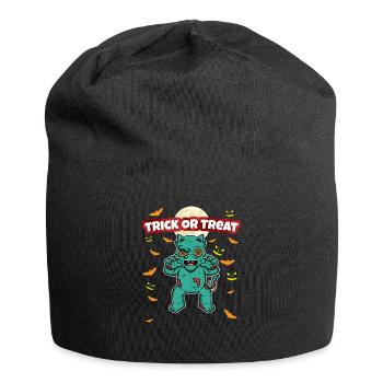 Trick Or Treat Scary Creepy Halloween Monster - Jersey Beanie - black - Front