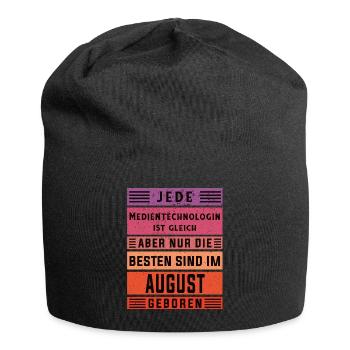 Drucker Geburtstag August geboren - Jersey-Beanie - Schwarz - Vorne