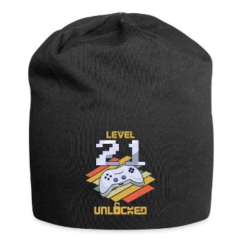 Retro Video Game Lover Age 21 Level Unlocked - Jersey-Beanie - Schwarz - Vorne