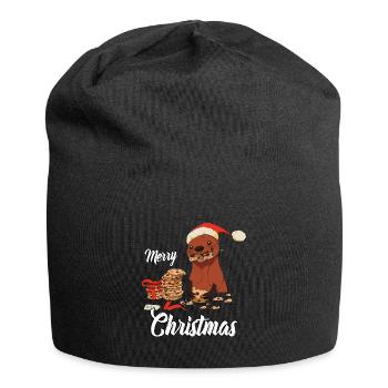 Merry Christmas Otter Christmas Eve Gifts - Jersey Beanie - black - Front