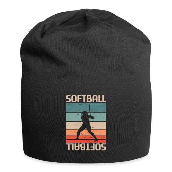 Joueur de Softball Classique Rétro Vintage - Bonnet en jersey - noir - Devant